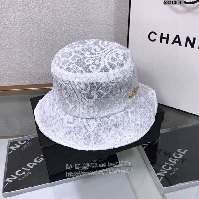 Chanel女士帽子 香奈兒春夏蕾絲漁夫帽遮陽帽 68210035  mm1057